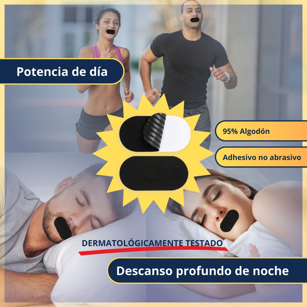 Santres ®️ 55 Tiras Bucales para Dormir + Bolsa | Cinta Bucal para Dormir | Mouth Tape for Sleeping | Antirronquidos para Dormir | Ronquidos Soluciones Efectivas